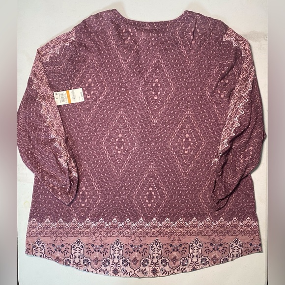 NWT Style&Co Artful Femme 3/4 Sleeve Top - Picture 3 of 5